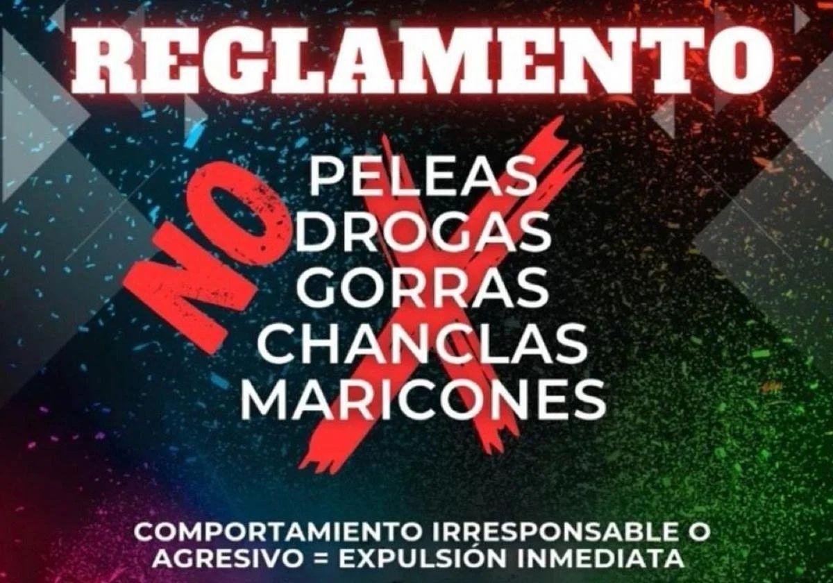 Cartel utilizado por el establecimiento.