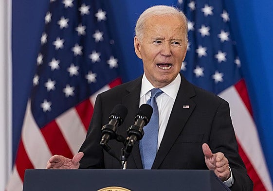 El presidente estadounidense, Joe Biden, durante su discurso de este lunes en Washington.