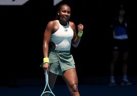 Coco Gauff, tras ganar su partido.