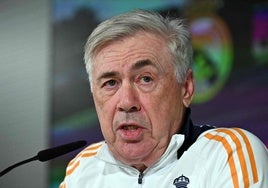 Carlo Ancelotti, durante la rueda de prensa.