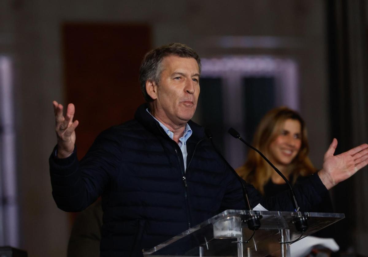 Alberto Núñez Feijóo, presidente del Partido Popular, en un acto, la semana pasada