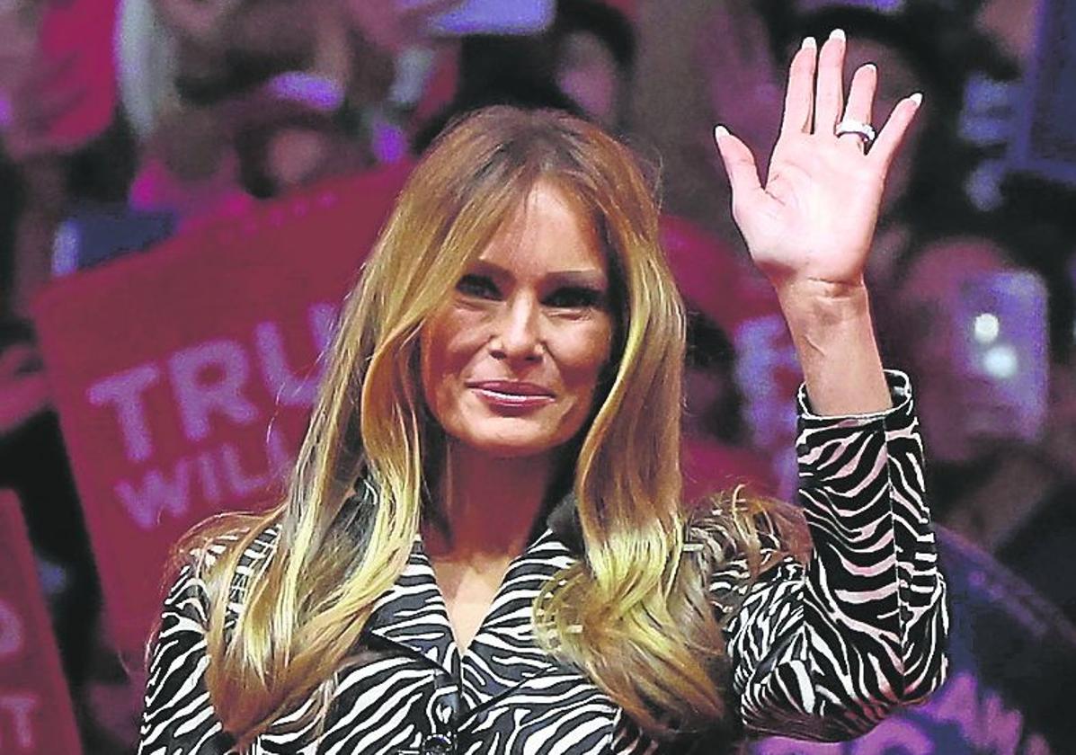 Melania Trump, en un acto tras el triunfo electoral de su marido.