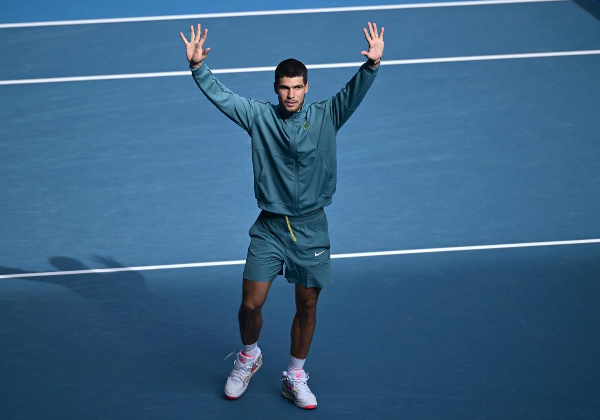 Carlos Alcaraz, tras clasificarse para los cuartos de final del Abierto de Australia.