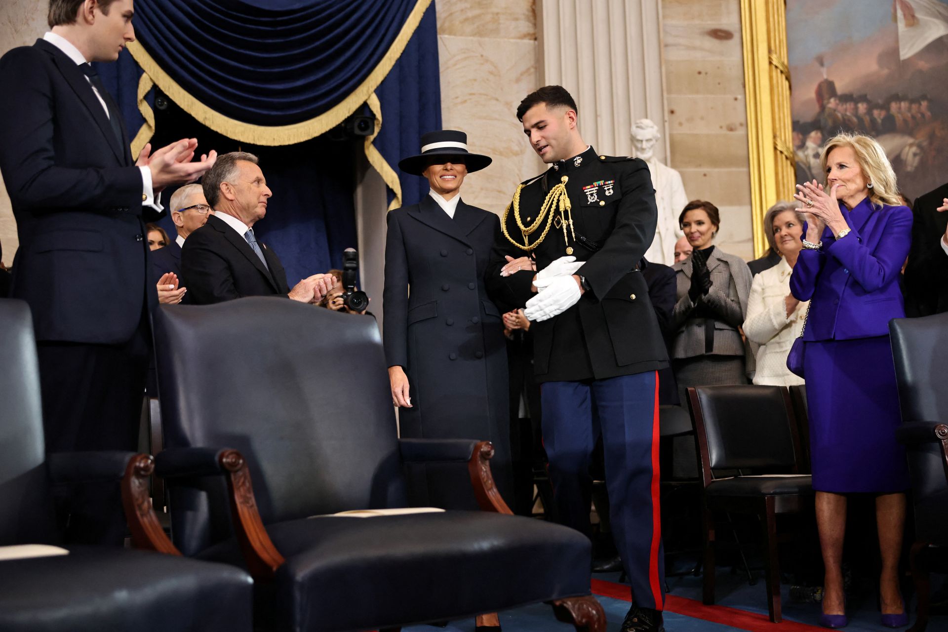 Melania Trump en el acto de investidura de Donald Trump.