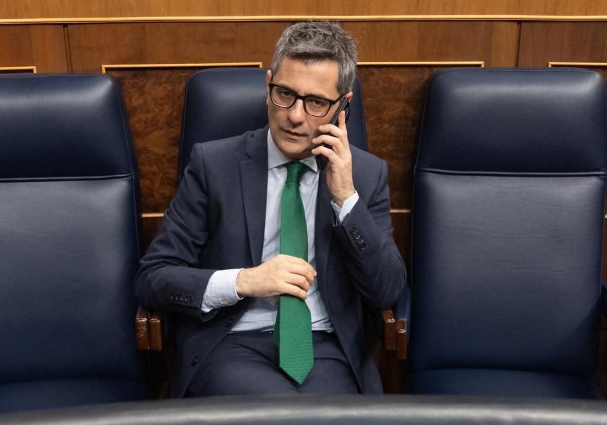 Félix Bolaños durante un pleno en el Congreso.