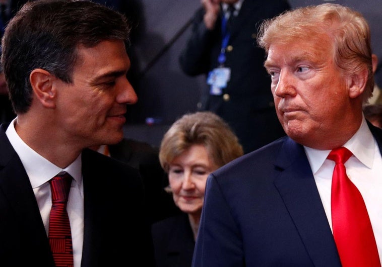 Pedro Sánchez con Donald Trump, en 2021