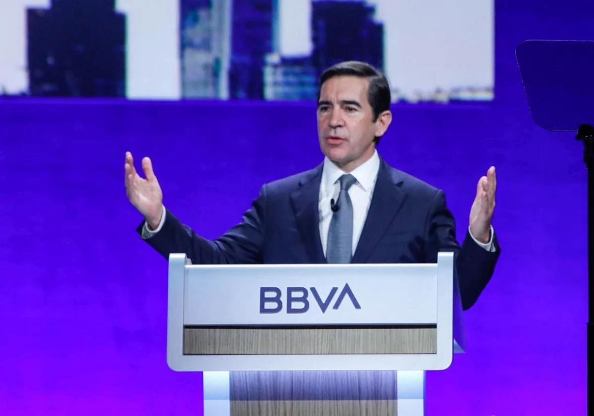 Carlos Torres, presidente de BBVA, en el transcurso de un acto público.