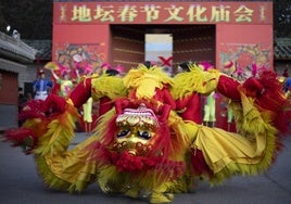 Desfile de Año Nuevo este miércoles en Pekín.