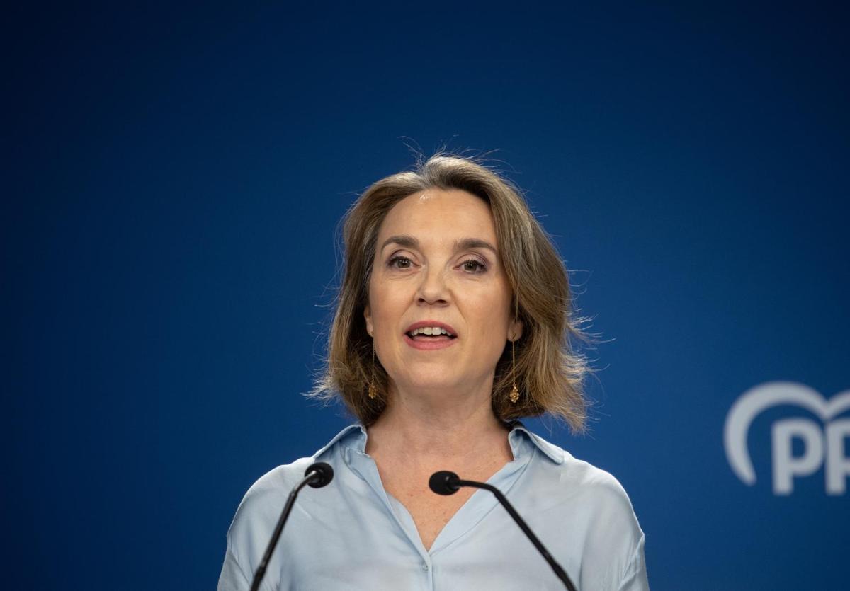 La secretaria general del PP, Cuca Gamarra.