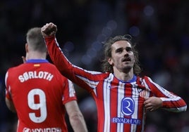 Antoine Griezmann celebra el golazo que selló el triunfo del Atlético ante el Mallorca.