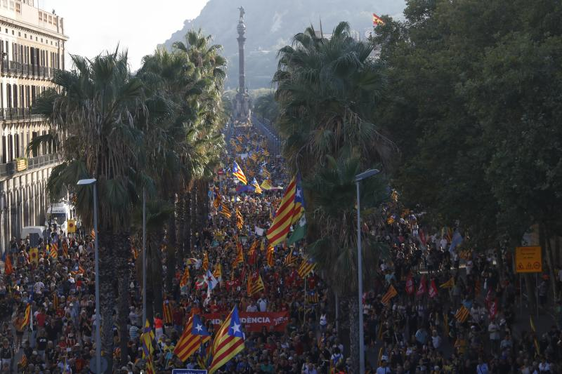 Manifestación de la Asamblea Nacional Catalana por la Diada