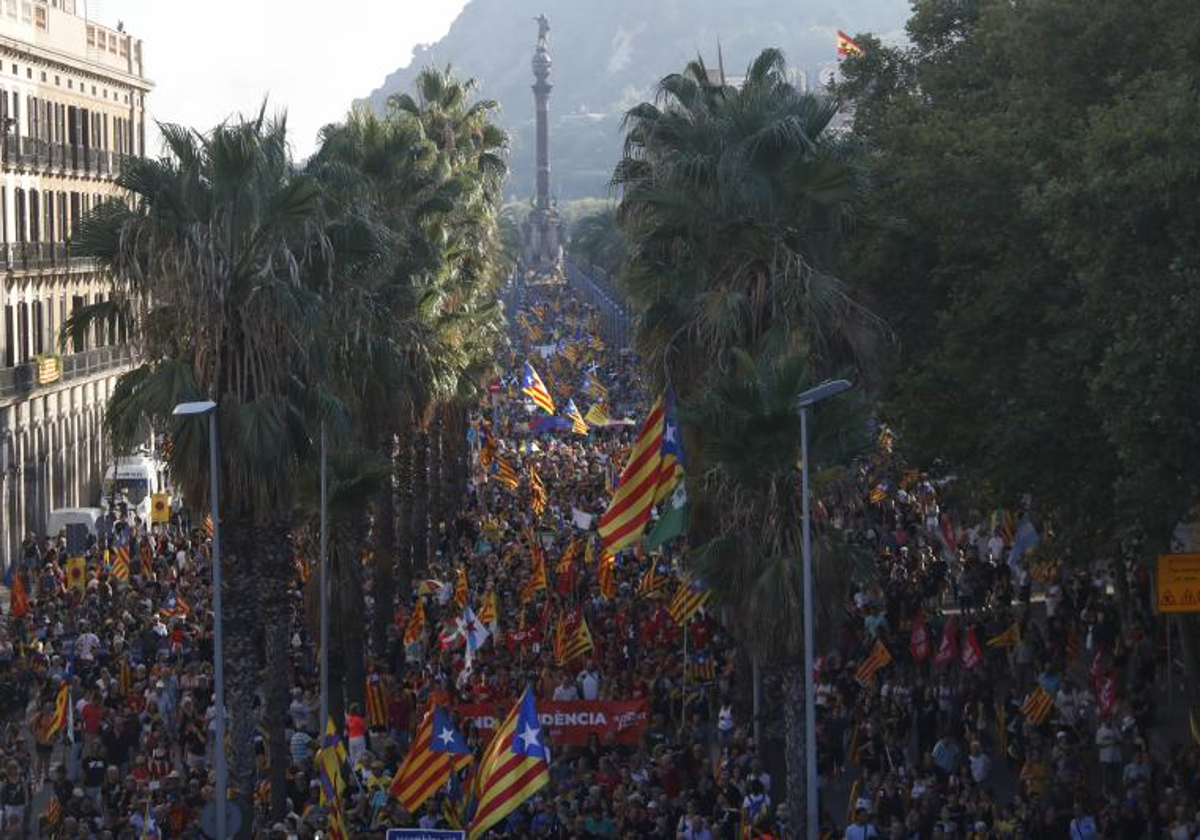 Manifestación de la Asamblea Nacional Catalana por la Diada