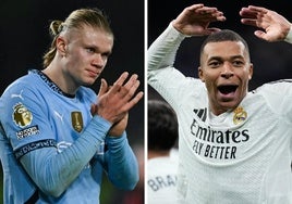 Erling Haaland y Kylian Mbappé, estrellas del City y Real Madrid frente a frente.