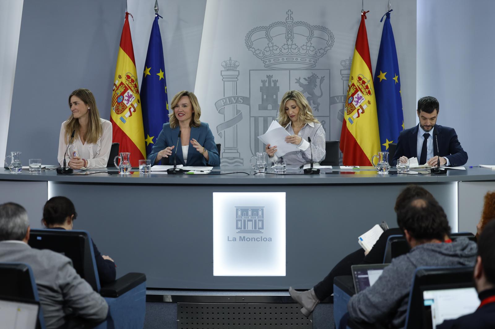 Un momento de la rueda de prensa posterior al Consejo de Ministros.