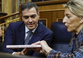 Pedro Sánchez y Yolanda Díaz, en el Congreso.