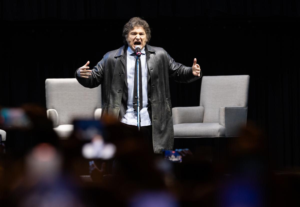 Javier Milei, presidente de Argentina, durante un discurso.