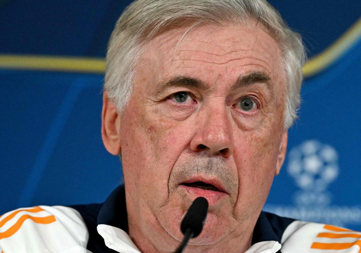 Carlo Ancelotti, durante la rueda de prensa.