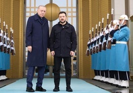 Volodímir Zelenski se reunió este martes en Ankara con Recep Tayyip Erdogan.