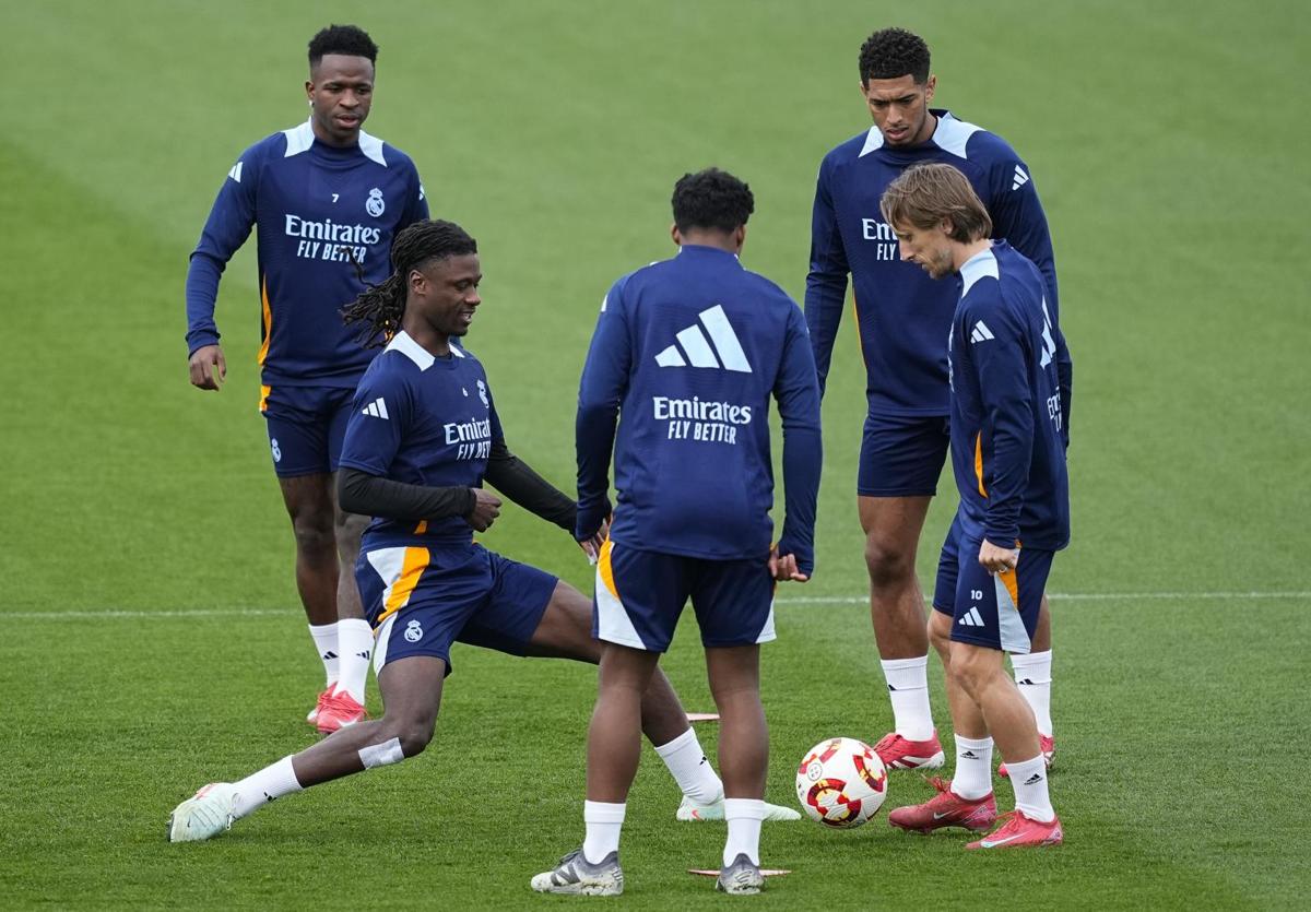 Los jugadores del Real Madrid, preparando el duelo copero del miércoles ante la Real Sociedad.