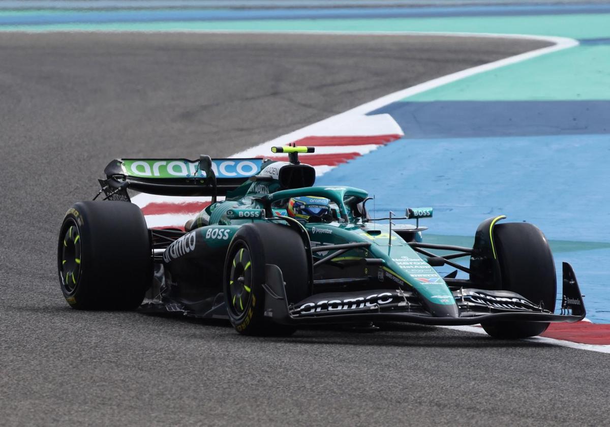 Fernando Alonso at the Bahrain circuit.
