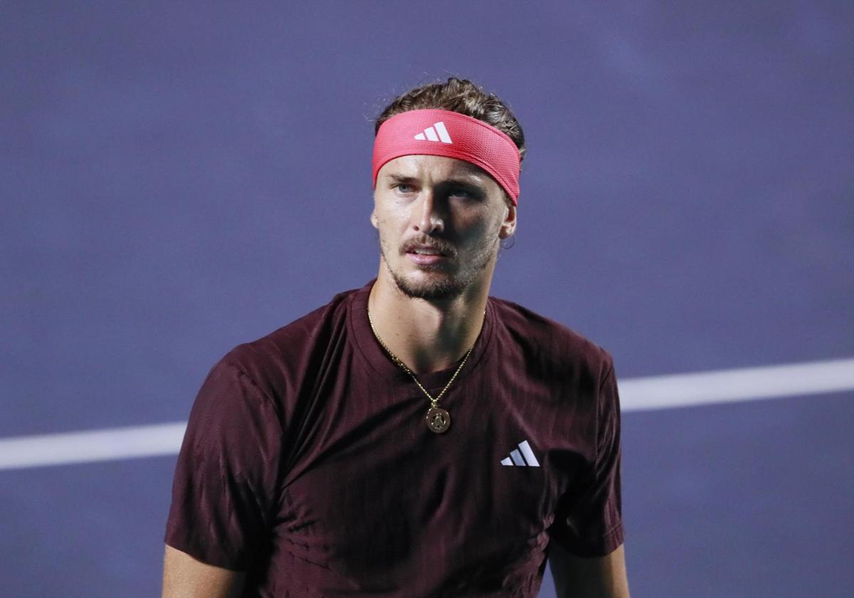 Alexander Zverev, during the match he lost against Learner Tien at the Acapulco Tournament