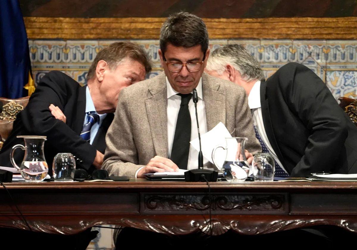 Carlos Mazón, en un acto este jueves en el Palau de la Generalitat valenciana.