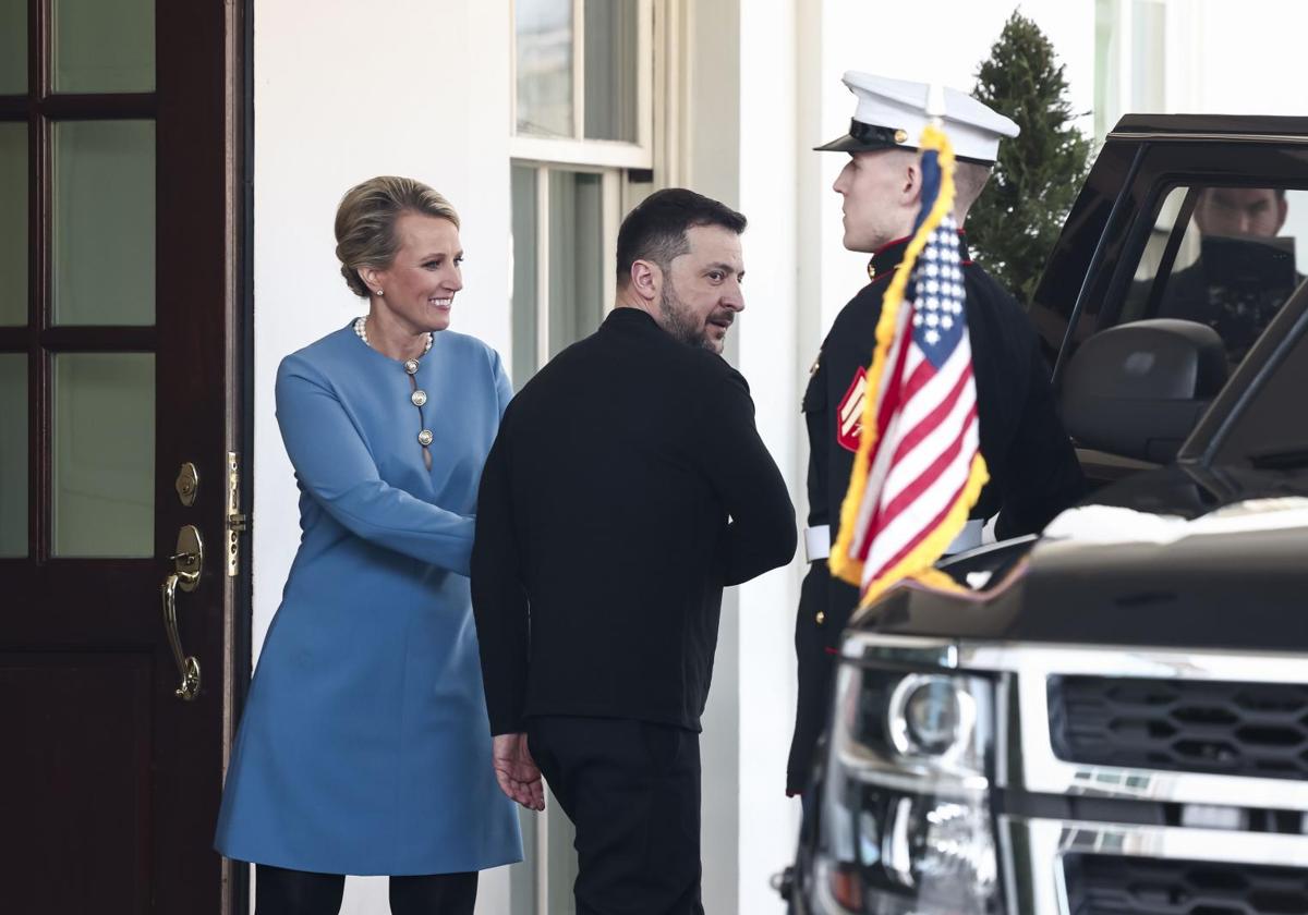 Moment when Zelenski leaves the White House