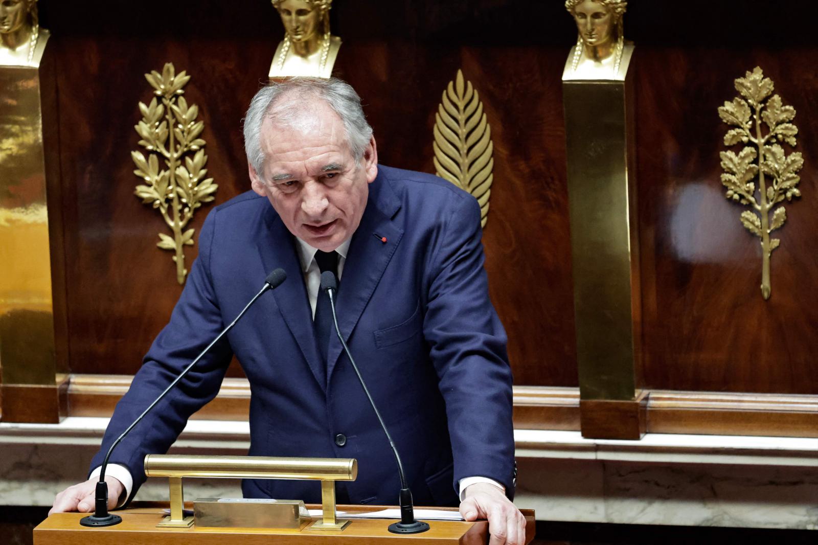 El primer ministro francés, François Bayrou, este lunes en la Asamblea Nacional.