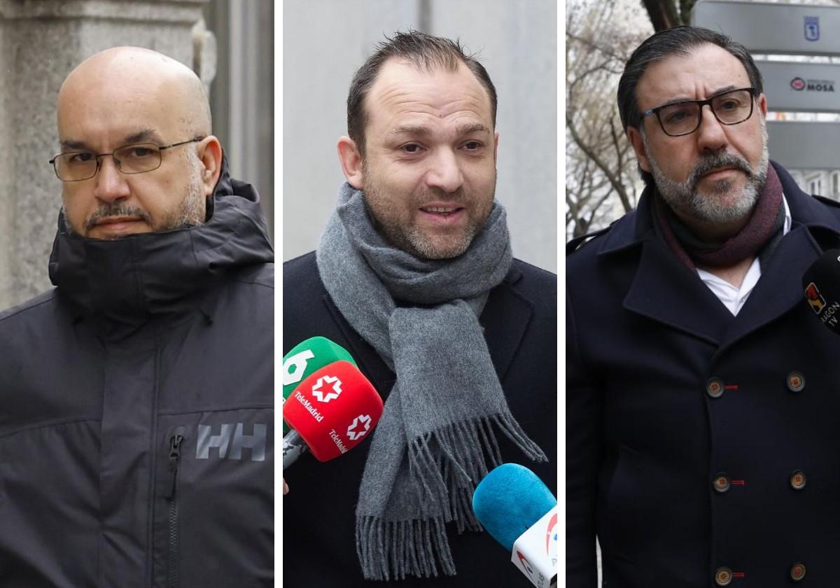 Carlos Moreno Medina, Víctor Ábalos y Joseba García, a su llegada al Supremo.