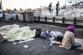 Imagen de archivo de migrantes llegados a suelo turco para seguir su camino a los países de la UE.