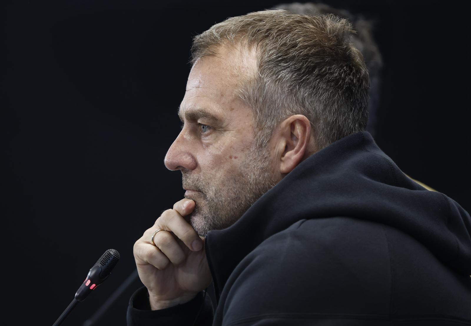 Hansi Flick, entrenador del Barça, durante una conferencia de prensa.