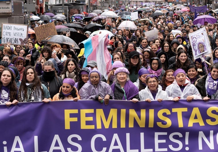 Participantes en la manifestación del 8M en Madrid.