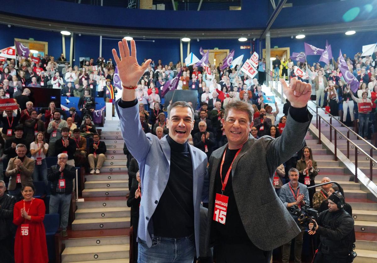 Pedro Sánchez, presidente del Gobierno, en el Congreso del PSOE gallego