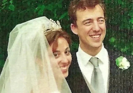 La archiduquesa Estelle de Austria y el archiduque Carl-Christian de Austria el día de su boda, en 2007.