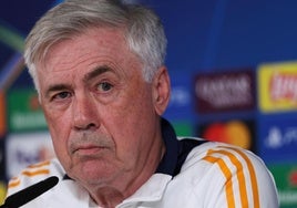 Carlo Ancelotti, durante la rueda de prensa.