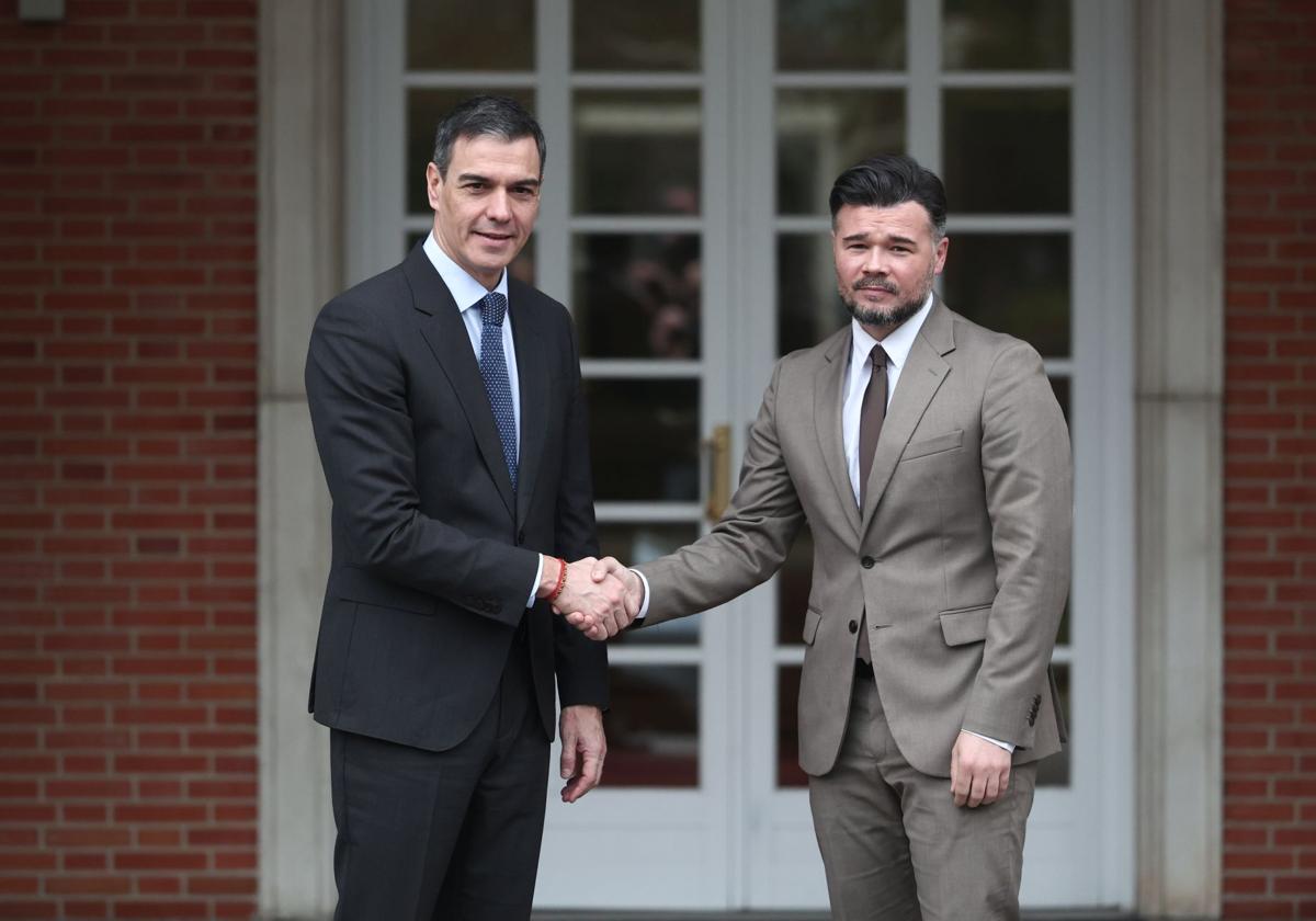 Pedro Sánchez y Gabriel Rufián, en La Moncloa