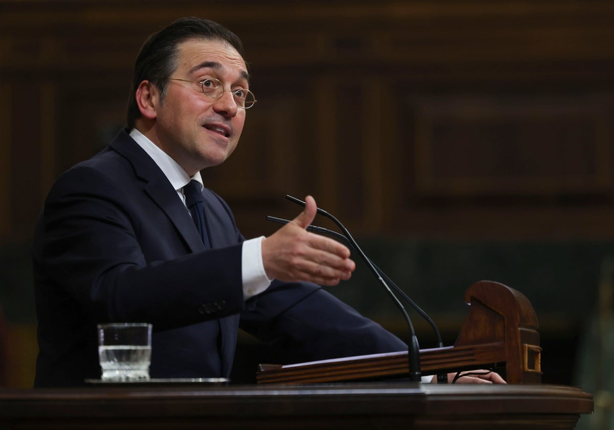 El ministro de Exteriores, José Manuel Albares, esta semana en el Congreso.