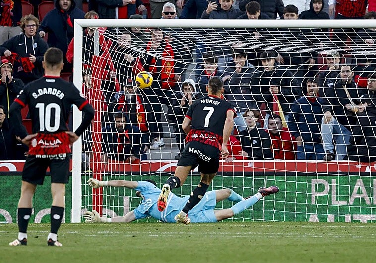 Muriqi, de penalti, da la victoria al Mallorca en el descuento