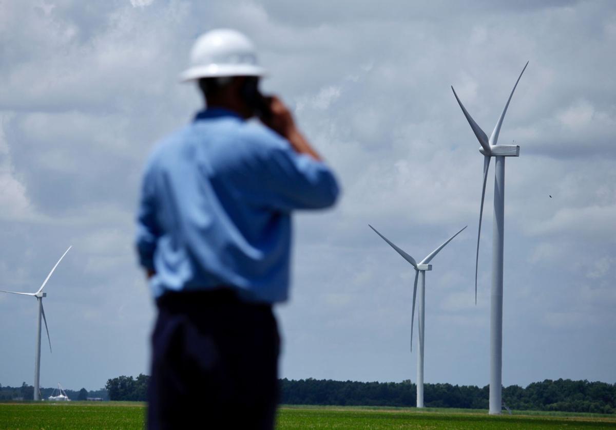 Molinos eólicos en funcionamiento en el parque Amazon Wind de Iberdrola en Carolina del Norte.