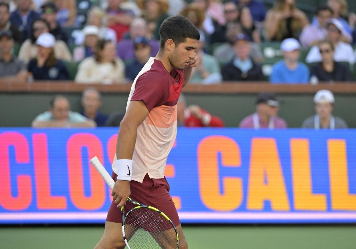 Carlos Alcaraz, durante el duelo de semifinales de Indian Wells ante Jack Draper.