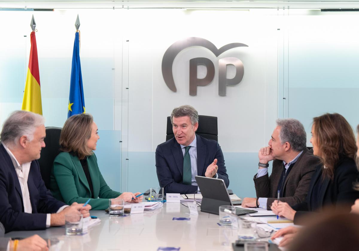 El líder del PP, ALberto Núñez Feijóo, preside este lunes el comité de dirección en Génova.