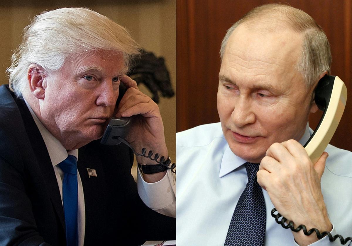 Trump y Putin al teléfono.