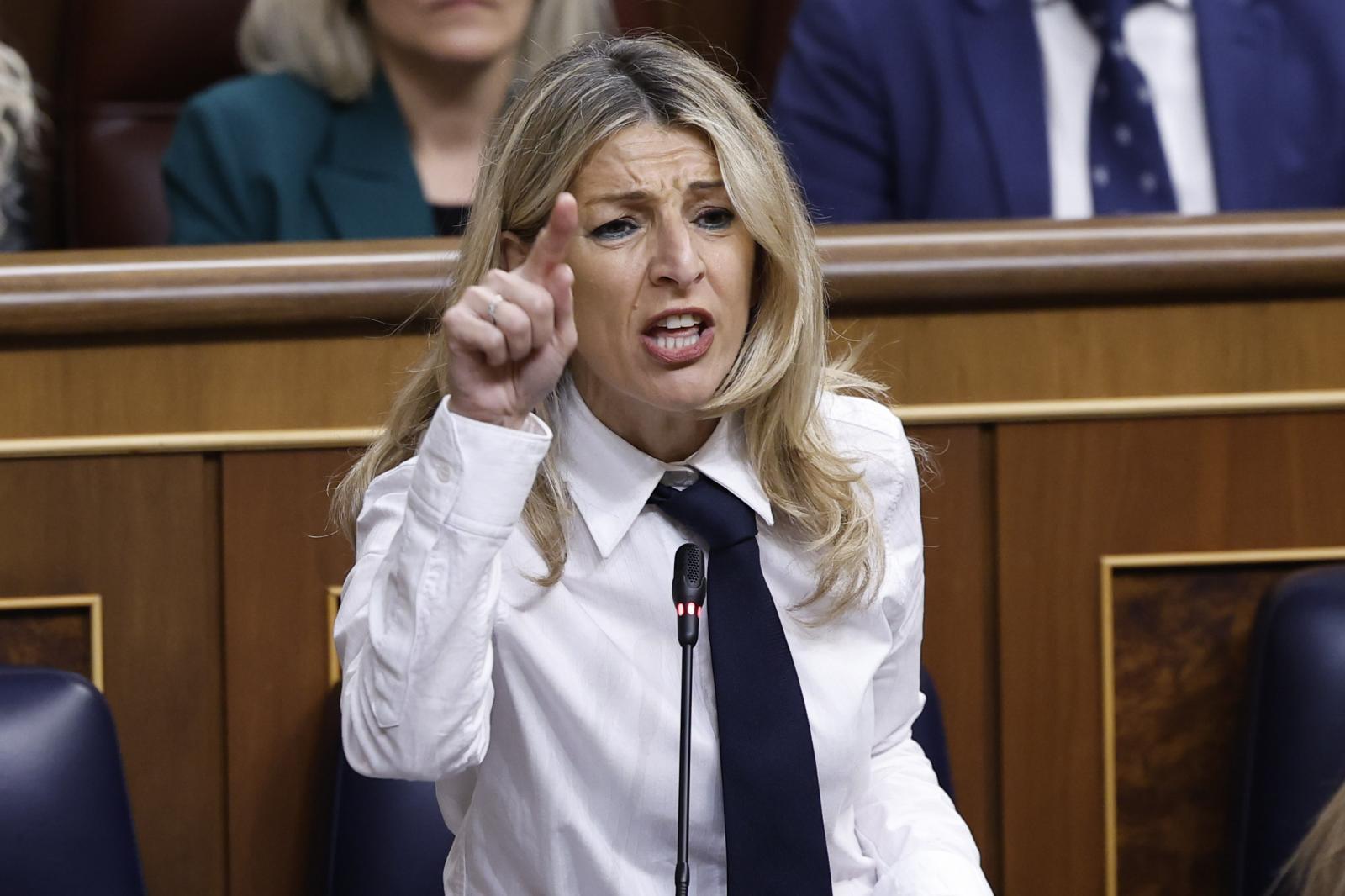 Yolanda Díaz, vicepresidenta segunda del Gobierno, en el Congreso