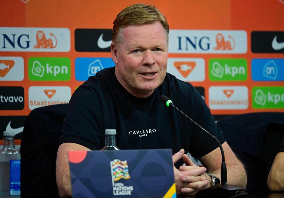 Ronald Koeman, durante la rueda de prensa que ofreció este sábado en Mestalla.