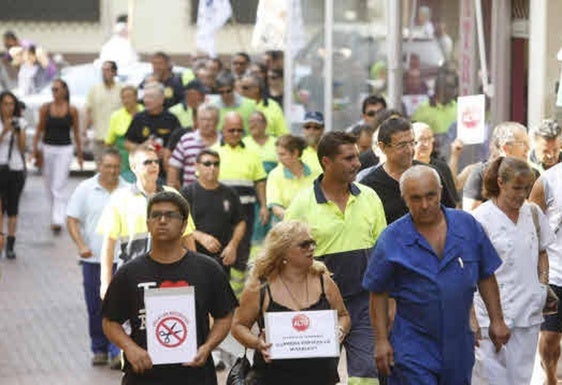 Manifestación de funcionarios.
