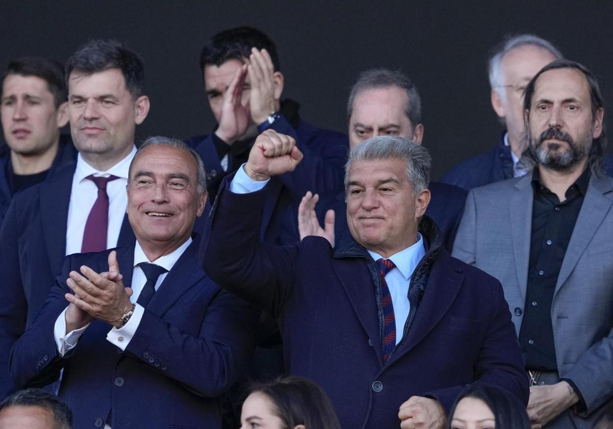 Joan Laporta, last Sunday in the Montjuic box.