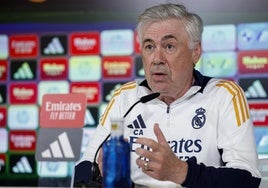 Carlo Ancelotti, durante la rueda de prensa.