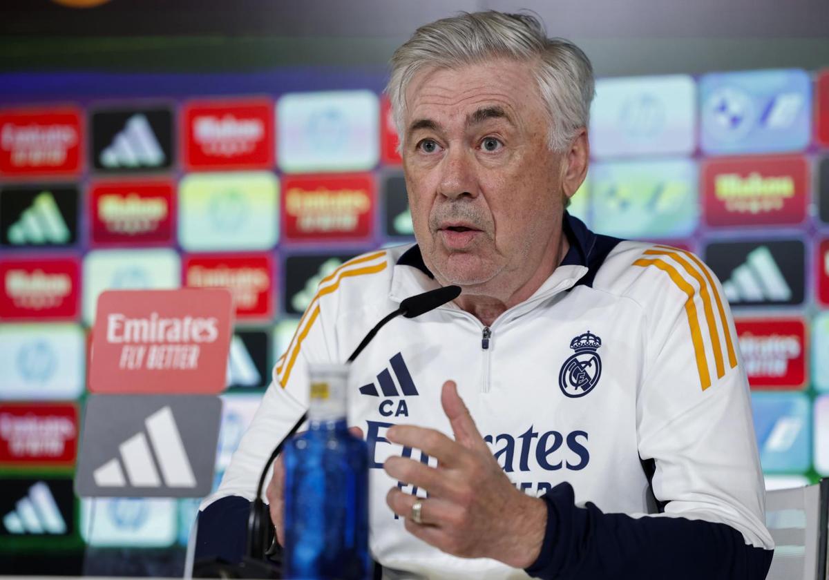 Carlo Ancelotti, durante la rueda de prensa.