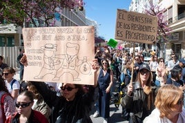 Manifestantes en Ibiza.