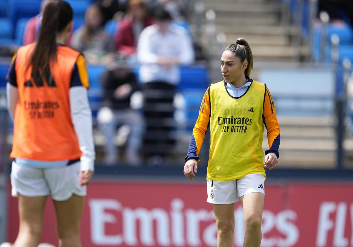 Olga Carmona, durante un entrenamiento del Real Madrid.